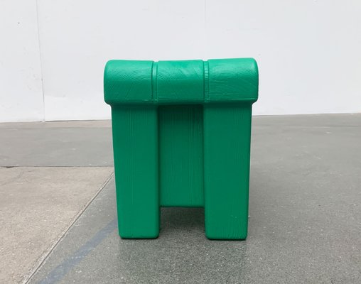 Postmodern Plastic Faux Wood Stool for sale at Pamono