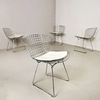 Leather and Chrome Chairs by Harry Bertoia for Knoll, Set of 4 for