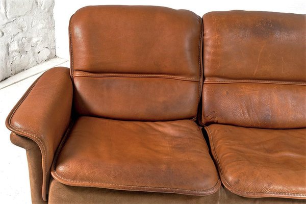 Brown suede best sale leather sofa