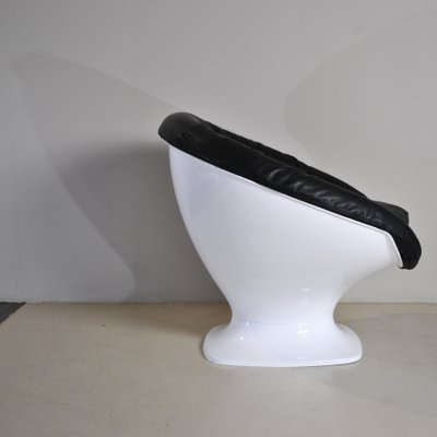 Black Ovine Leather Seat Armchair by Raphael Raffel for Herman