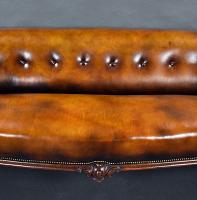 Victorian Hand Dyed Leather Couch For, Heirloom Leather Sofa