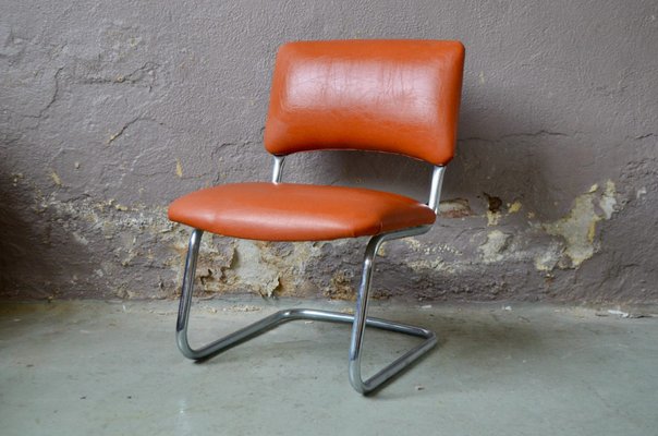 Orange Fireside Chair For At Pamono, Faux Leather Fireside Chairs