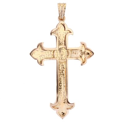 French 18 Karat Rose Gold Cross Pendant 