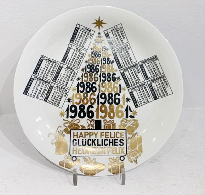 Calendar Porcelain Plate for the Year 1986 by Piero Fornasetti for sale at  Pamono
