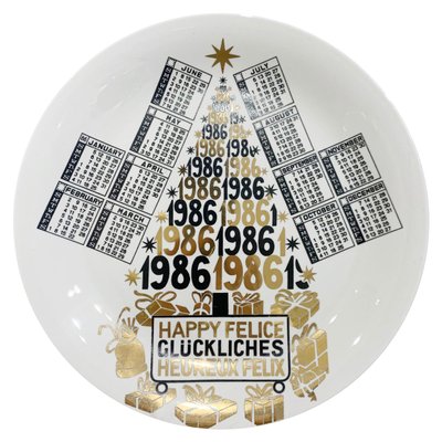 Calendar Porcelain Plate for the Year 1986 by Piero Fornasetti for sale at  Pamono