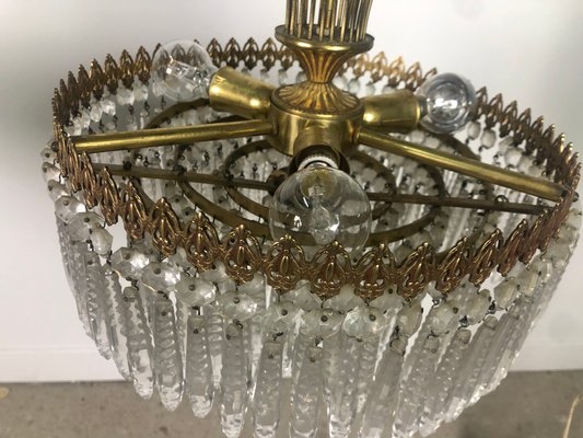 Vintage brass 2024 crystal chandelier