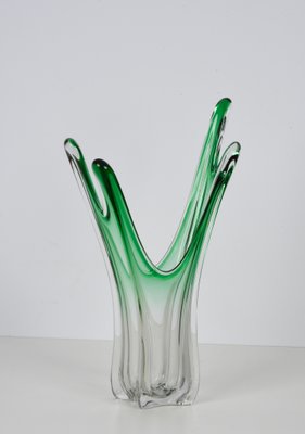 工芸品 Murano Glass Vase (Green & Yellow) Dissette - Green Murano Glass Vase 