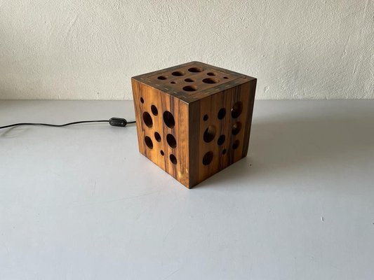Wooden cube lamp online