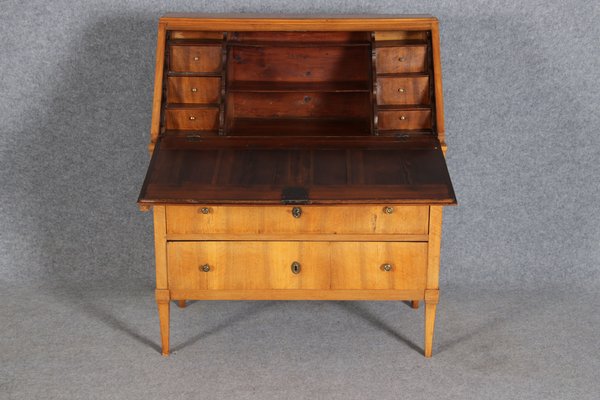 Antique Secretaire and Chest of Drawers in Walnut 1800 Set of 2