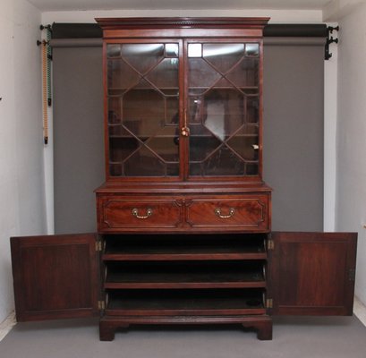 Early 19th Century Flame Mahogany Secretaire Bookcase Set of 3