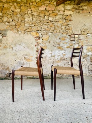 Rosewood Model 78 Dining Chairs by Niels M ller 1960s Set of 6