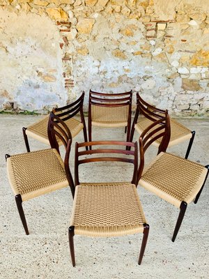 Rosewood Model 78 Dining Chairs by Niels M ller 1960s Set of 6