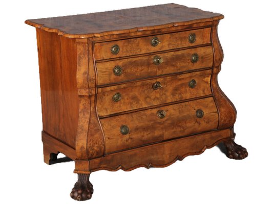 Small Antique Dutch Baroque Walnut Dresser 18th Century for sale