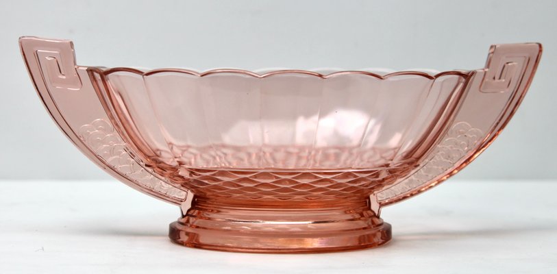 Art Deco Romeo Bowl By Charles Graf, Pink Depression Glass Dresser Set Taiwan Value