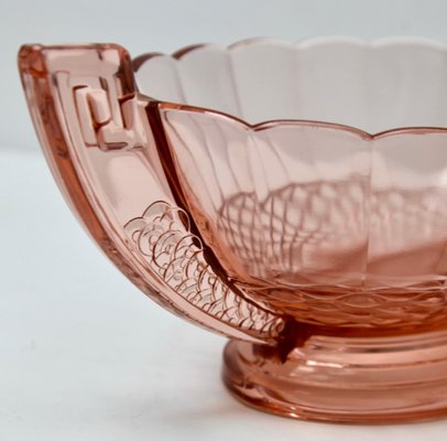 Art Deco Romeo Bowl By Charles Graf, Pink Depression Glass Dresser Set Taiwan China