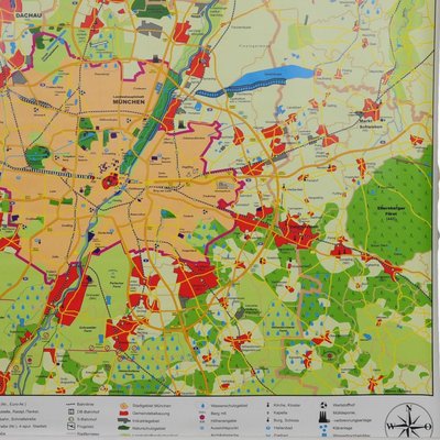 Munich Zip Code Map Munich Bavaria City Pull-Down Wall Chart Regional Map Poster Print For Sale  At Pamono