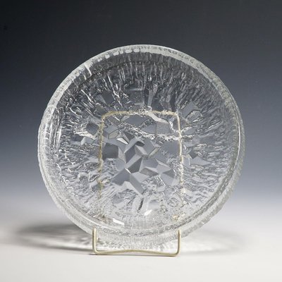 Tapio Wirkkala “Lunaria” Glass Bowl 3449 Ice Glass Lunar Bowl by Tapio Wirkkala for Iittala, 1972 for sale
