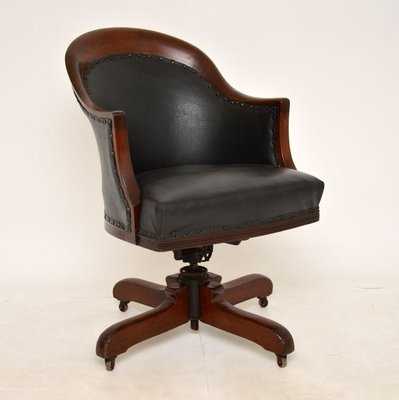 Antique Victorian Swivel Desk Chair For, Antique Wooden Swivel Office Chair