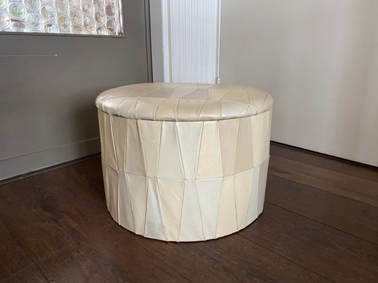 Vintage Leather Patchwork Footstool Or Ottoman 1960s For At Pamono Vintage Leather Patchwork Footstool Or, Small Round Footstool Uk