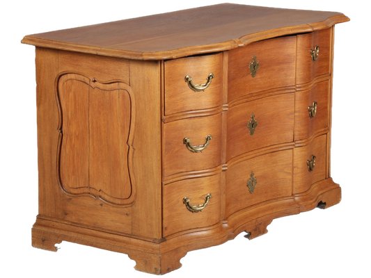 modern baroque dresser Serpentine Oak Chest of Drawers | French Baroque Style