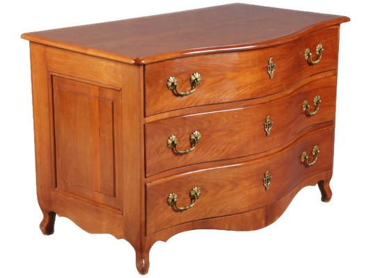 Antique Baroque Curved Cherry Dresser 18th Century for sale at Pamono