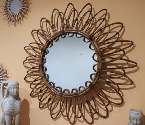 Antique Bamboo Mirror For At Pamono