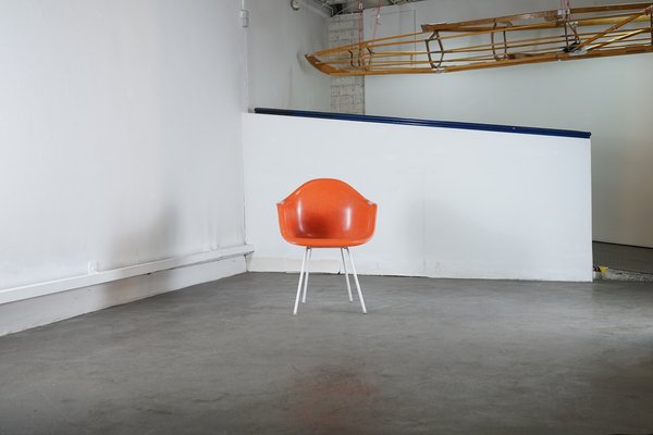 Vintage Orange Fiberglass Shell Chair by Charles Ray Eames for
