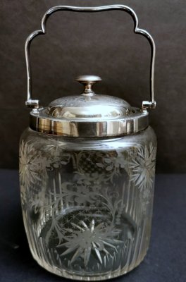 Seau à Glace Ancien En Cristal Et Argent 925 - Gebrüder Deyhle - Vintage 1920-1949