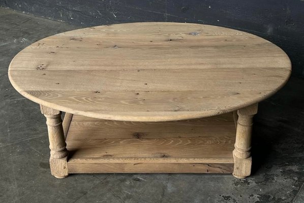 Large Bleached Oak Farmhouse Coffee, Images Of Farmhouse Coffee Tables And End