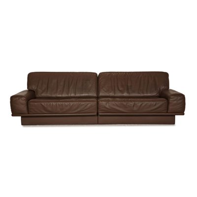 Dark Brown Leather Four Seater Couch, Four Seater Leather Sofa
