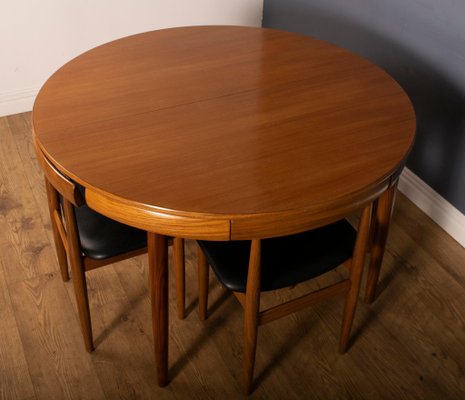 Rounded Teak Dining Table Chairs By, Round Table With Chairs That Fit Underneath