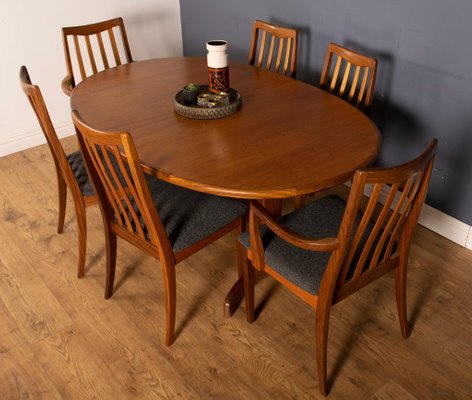 Teak Extending Dining Table 6 Chairs By Victor Wilkins For G Plan 1960s At Pamono Teak Extending Dining Table 6 Chairs, Round Timber Dining Table 6 Seater