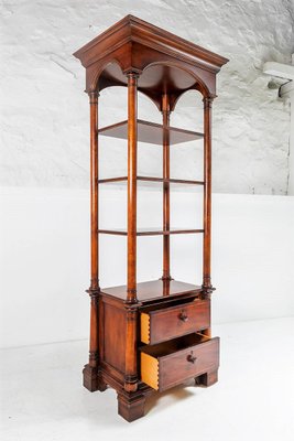 Tall American Regency Style Display Cabinet in Mahogany from