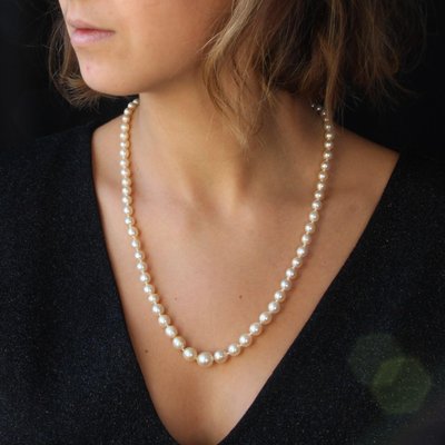 Falling Cultured Pearl Necklace 