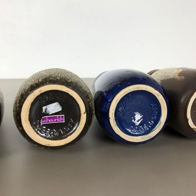 Vintage Pottery Fat Lava 242-22 Vases from Scheurich, Germany, Set