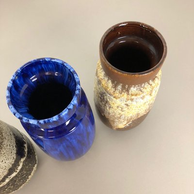 Vintage Pottery Fat Lava 242-22 Vases from Scheurich, Germany, Set