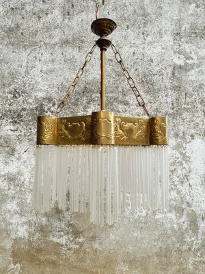 Beaded hanging hot sale lamp