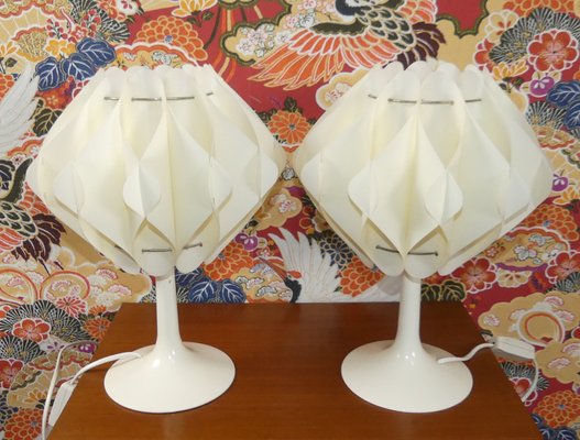 White Table Lamps from Zicoli 1970s Set of 2 for sale at Pamono