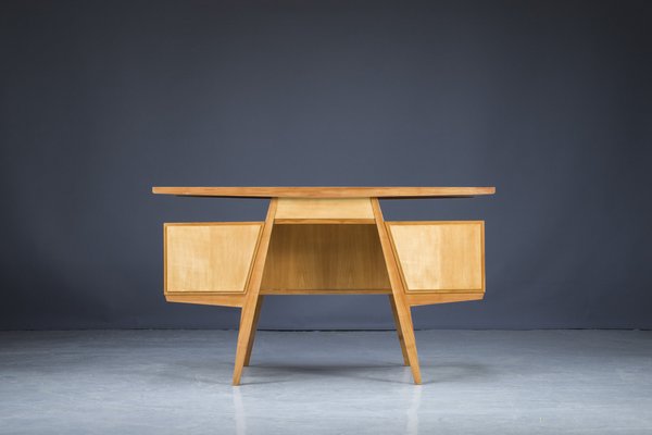 Small Mid Century Cherry Wood Desk 1950s for sale at Pamono