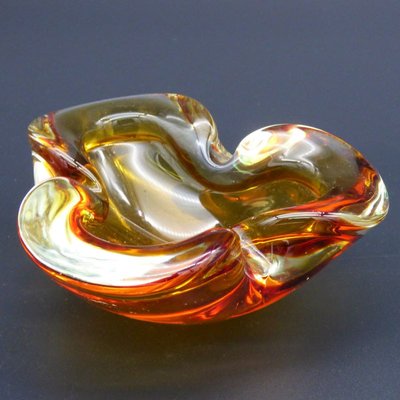 工芸品 Vetri Murano Ashtray Multi Faceted Murano Glass Ashtray Attributed to F. Poli by