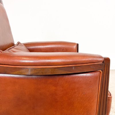 Vintage Sheep Leather Armchair With Mahogany Frame For At Pamono Vintage Sheep Leather Armchair With, Flexsteel Milan 100 Leather Sofa