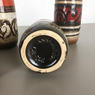 Vintage Fat Lava Pottery 213-20 Vases fromScheurich, Germany, Set