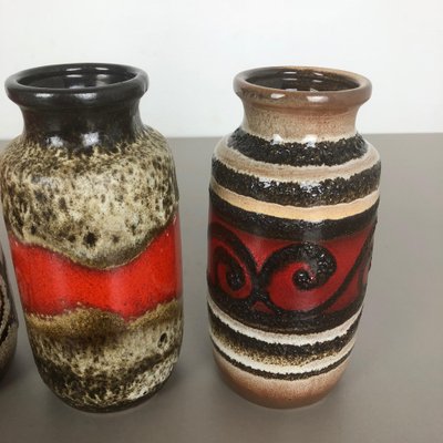 Vintage Fat Lava Pottery 213-20 Vases fromScheurich, Germany