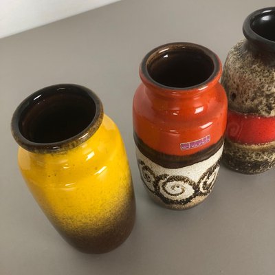 Vintage Fat Lava Pottery 213-20 Vases fromScheurich, Germany