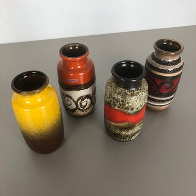 Vintage Fat Lava Pottery 213-20 Vases fromScheurich, Germany