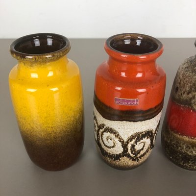 Vintage Fat Lava Pottery 213-20 Vases fromScheurich, Germany
