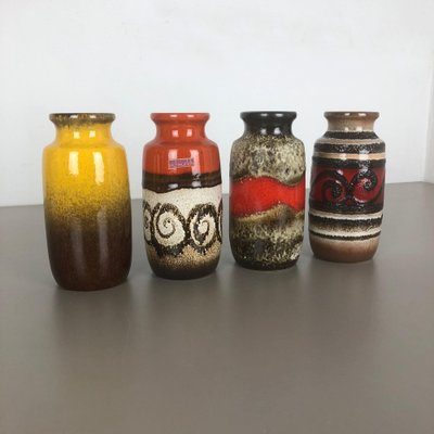 Vintage Fat Lava Pottery 213-20 Vases fromScheurich, Germany