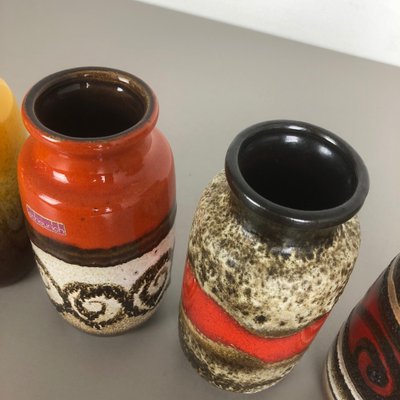 Vintage Fat Lava Pottery 213-20 Vases fromScheurich, Germany, Set