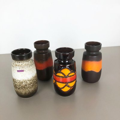 Vintage Fat Lava Pottery 242-22 Vases from Scheurich, Germany, Set