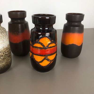 オカシュウFat Lava Terraform Vase Vintage Fat Lava Pottery 242-22 Vases from Scheurich, Germany, Set